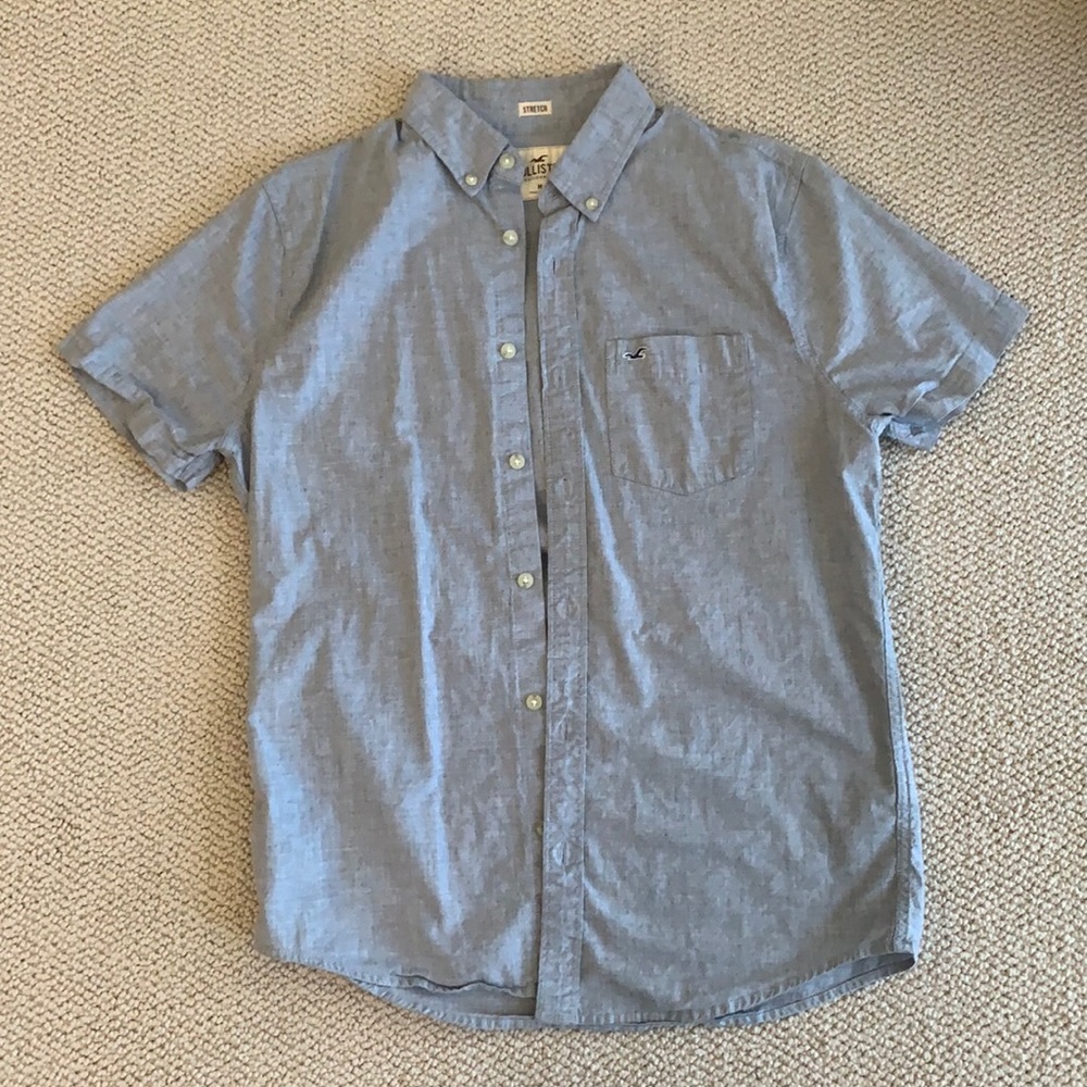 Blue collared Hollister button down shirt